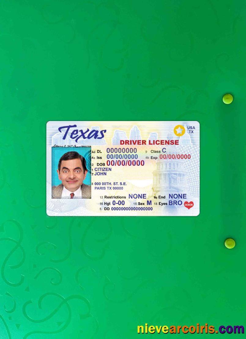 USA Texas driving license photolook